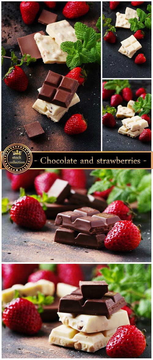 Chocolate and strawberries - stock photos