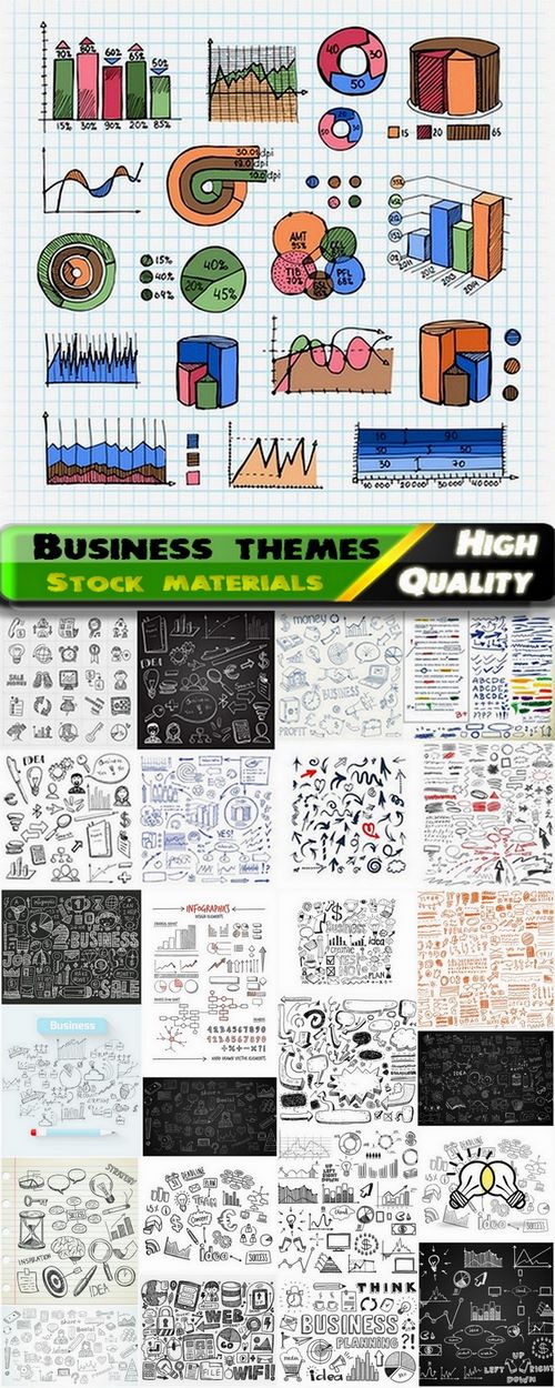 Hand drawn vector elements for business - 25 Eps