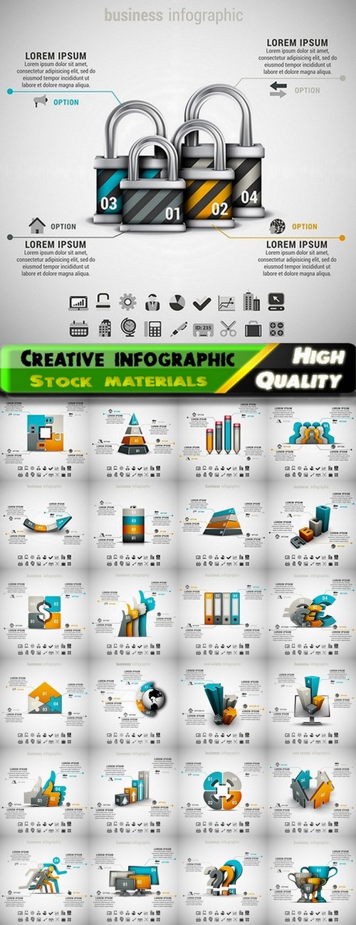 Creative 3d Infographics for business company - 25 Eps
