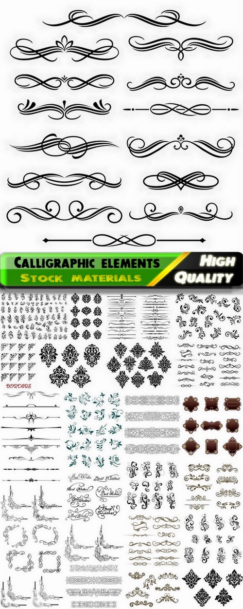 Calligraphic design elements for page decorations #45 - 25 Eps
