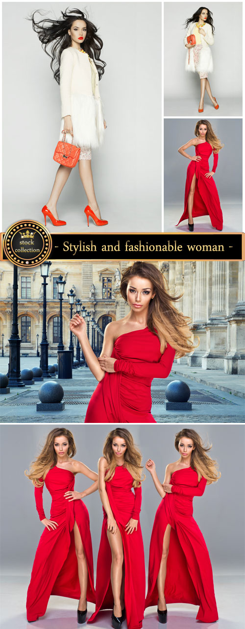 Stylish and fashionable woman - Stock Photo