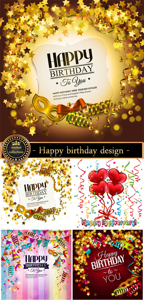 Vector of happy birthday design 2