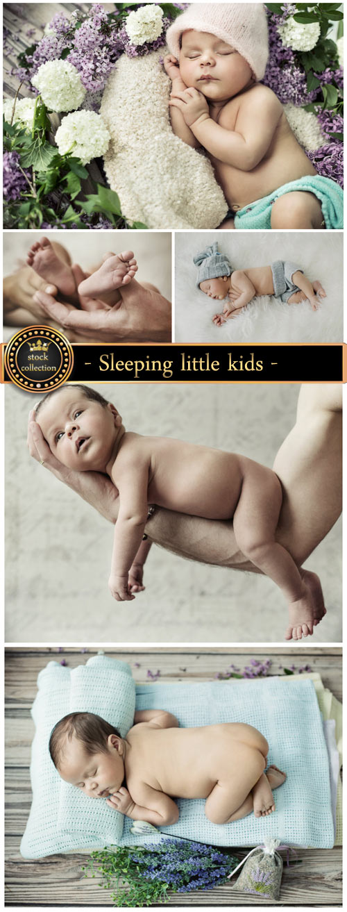 Sleeping little kids - stock photos