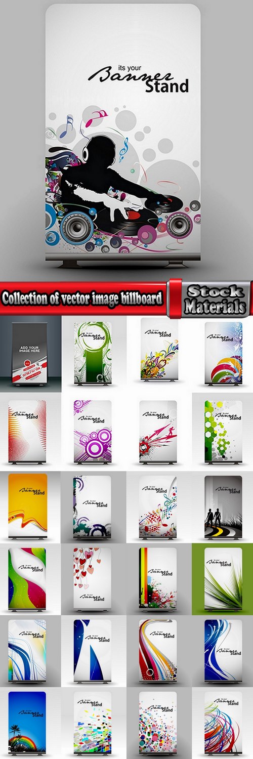 Collection of vector image billboard banner advertising flyer 25 Eps