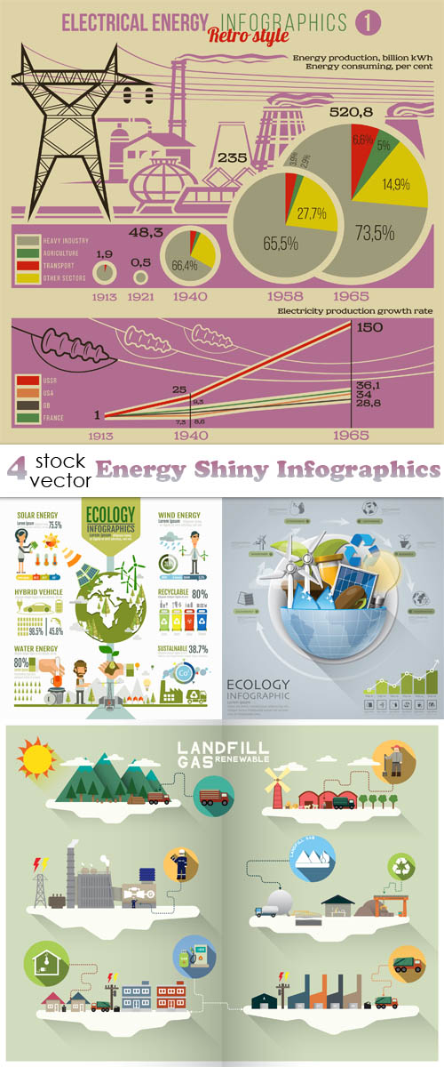 Vectors - Energy Shiny Infographics 2