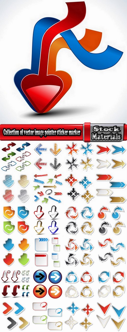 Collection of vector image pointer sticker marker icon 25 Eps