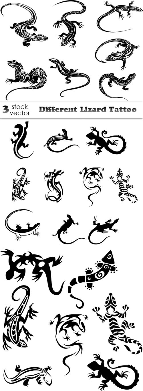 Vectors - Different Lizard Tattoo 3