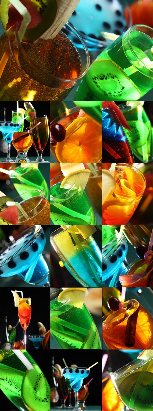 Multicolored cocktails Raster Graphics