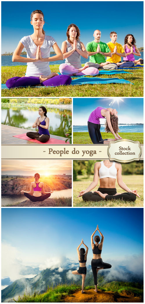 People do yoga - stock photos
