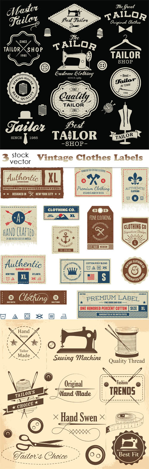 Vectors - Vintage Clothes Labels 3