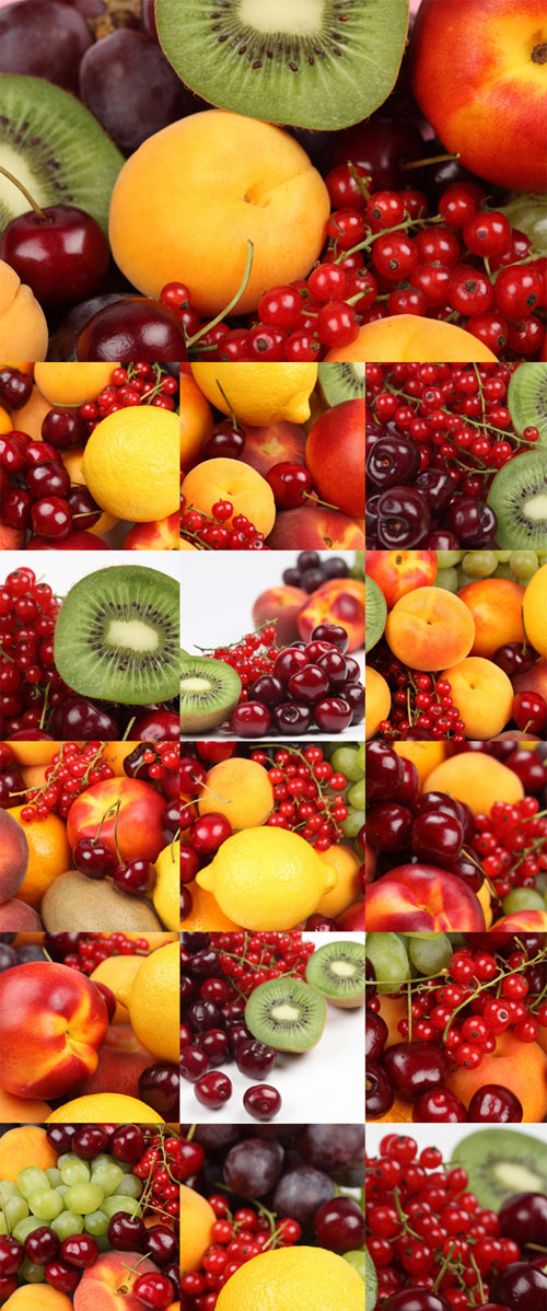 Juicy, ripe fruit Raster Graphics set 2