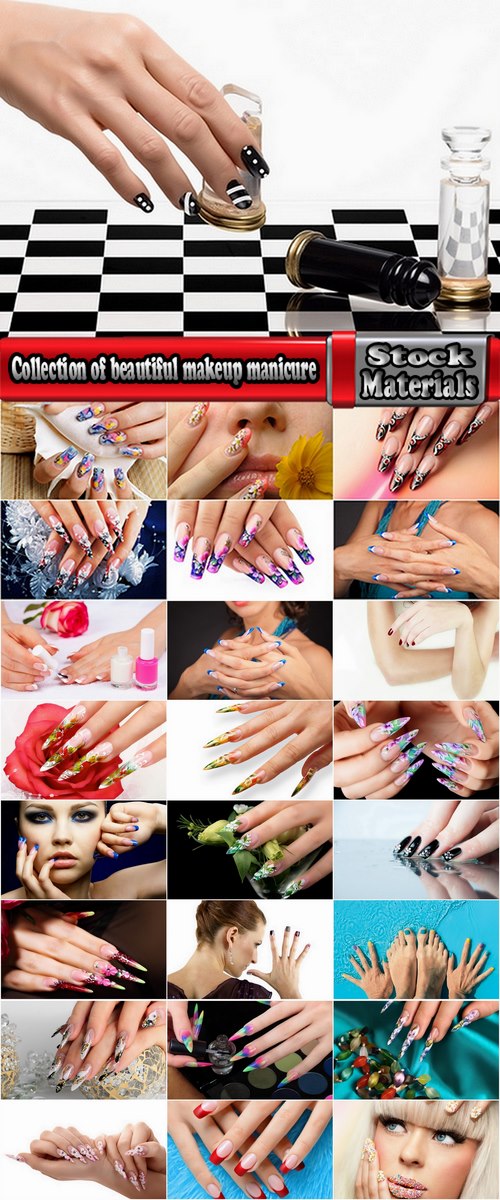 Collection of beautiful makeup manicure girl hand face 25 HQ Jpeg