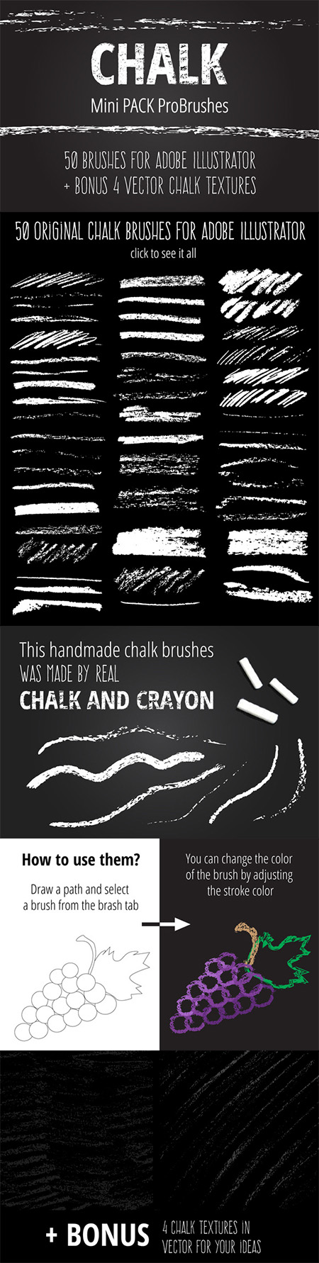CM - Mini Pack vector Chalk Brushes 327552