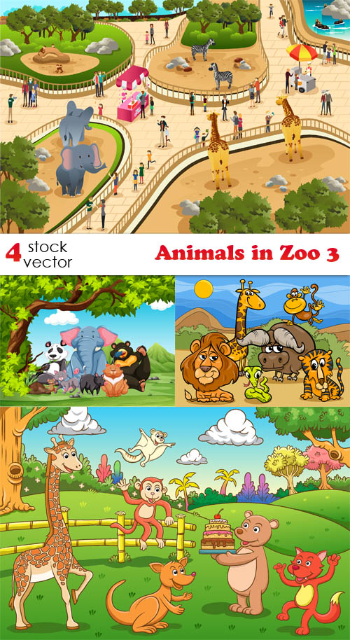 Vectors - Animals in Zoo 3