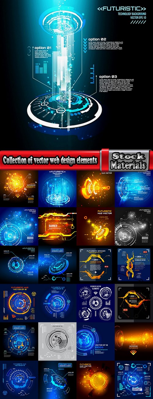 Collection of vector web design elements picture background business infographics #3-25 Eps