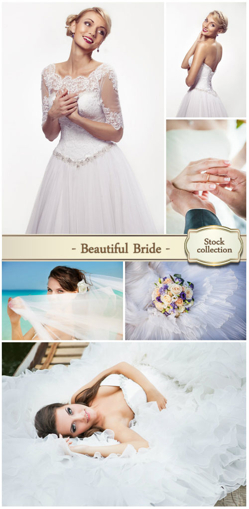 Bride in luxurious dress - Stock photo