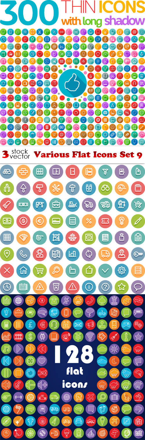 Vectors - Various Flat Icons Set 09