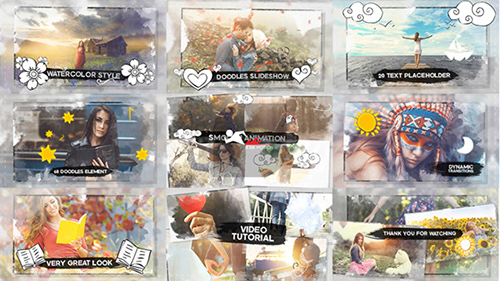 Watercolor & Doodles SlideShow - Project for After Effects (Videohive)