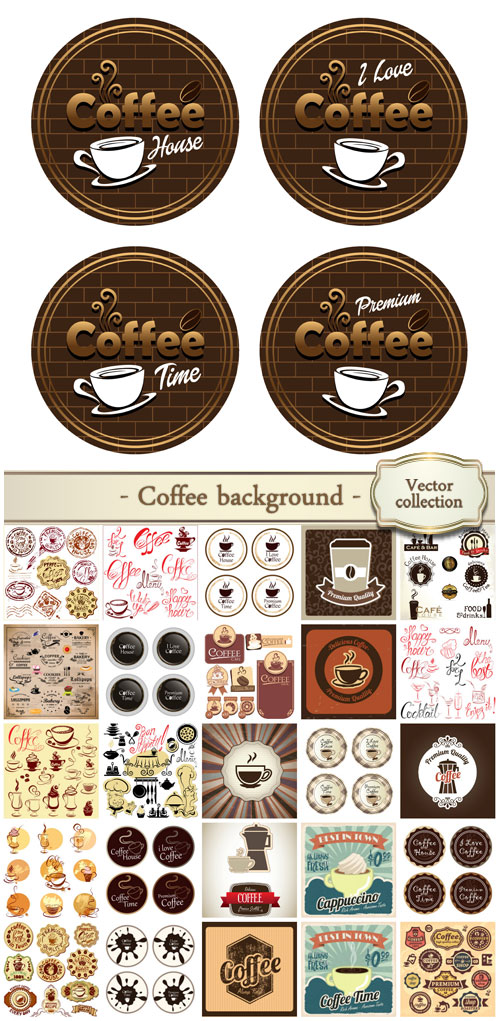 Coffee background, label