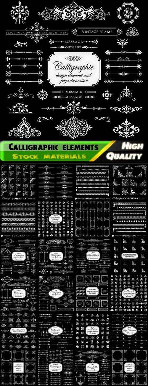 Calligraphic design elements for page decorations #50 - 25 Eps