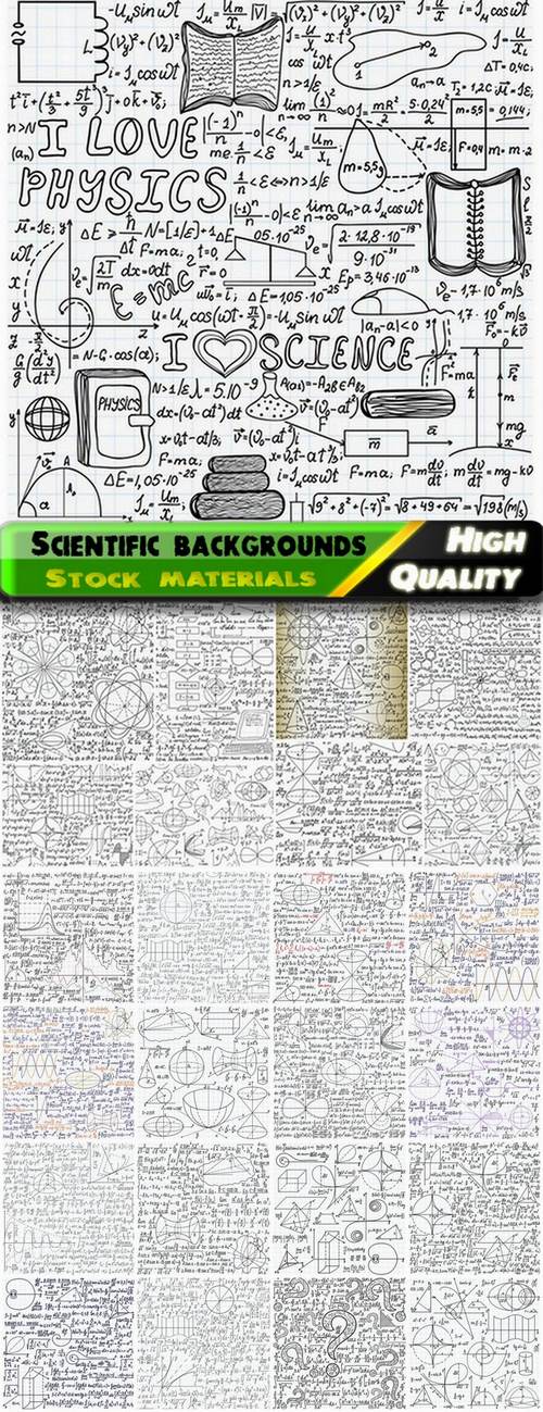 Scientific backgrounds with equations and formulas drawings - 25 Eps