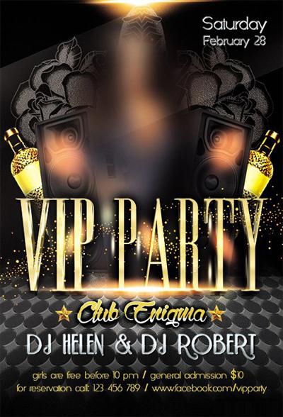 Flyer PSD Template Vip Party plus Facebook Cover